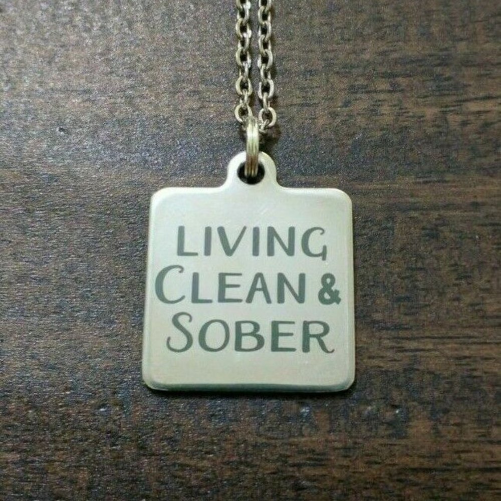 LIVING SOBER Necklace Pendant Stainless Steel